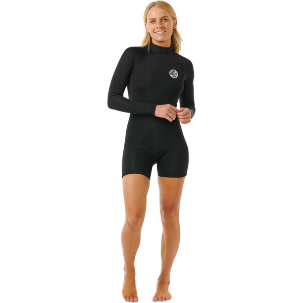2026 Rip Curl Da Donna G-Bomb 2mm Manica Lunga Back Zip Muta Primaverile Muta 13LWSP - Black